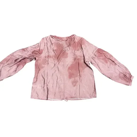 Me Jennie Garth Ruffle Neckline-Shell Pink Peasant Blouse Sz M Romantic Boho - Picture 4 of 11